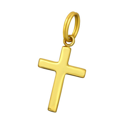 Silver Cross Charm with Split Ring