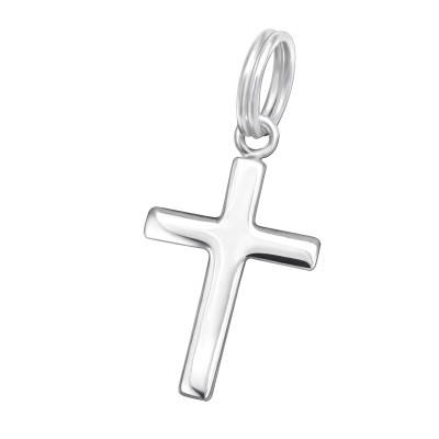 Cross Sterling Silver Charm with Split ring