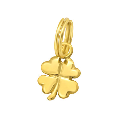 Silver Lucky Clover Charm with Split Ring