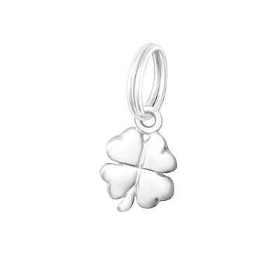 Silver Lucky Clover Charm with Split Ring