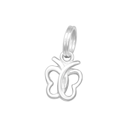 Silver Butterfly Charm with Split Ring