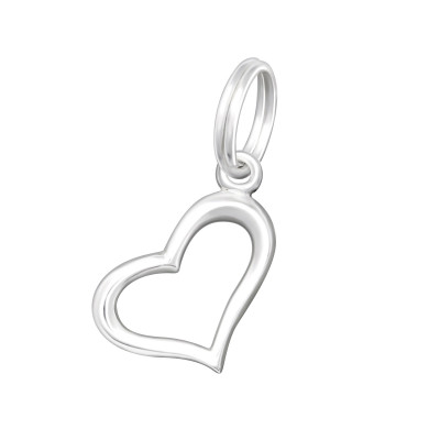 Heart Sterling Silver Charm with Split ring