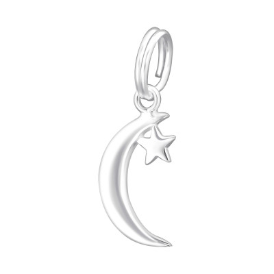 Silver Moon Charm with Split Ring