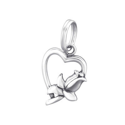 Heart Sterling Silver Charm with Split ring