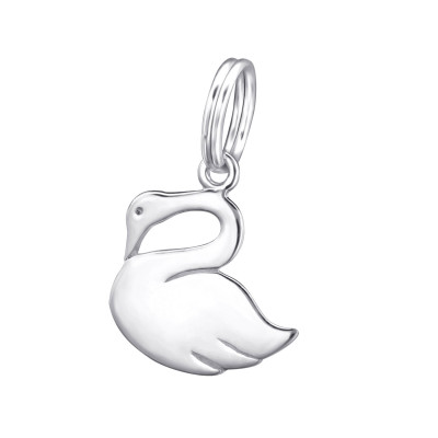 Swan Sterling Silver Charm with Split ring