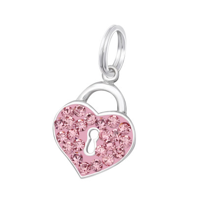 Silver Heart Charm with Split Ring