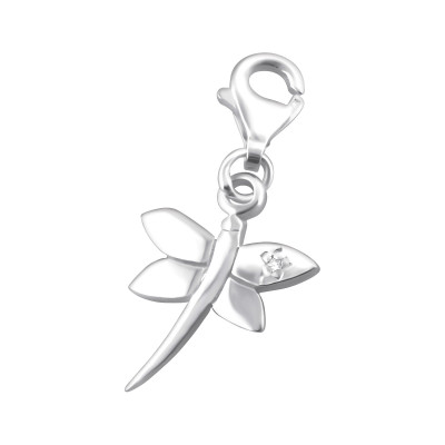 Dragonfly Sterling Silver Clip on Charm