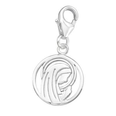 Silver Mary Clip on Charm