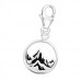 Silver Mountain Clip on Charm with Epoxy