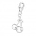 Silver Cherry Clip on Charm with Cubic Zirconia