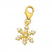 Silver Snowflake Clip on Charm with Cubic Zirconia