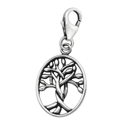 Silver Tree of Life Clip on Charm