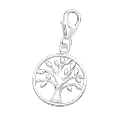 Silver Laser Cut Tree Of Life Clip on Charm