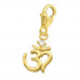 Silver Om Symbol Clip on Charm with Cubic Zirconia