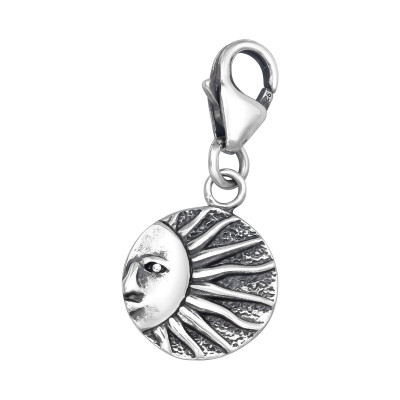 Silver Sun Clip on Charm