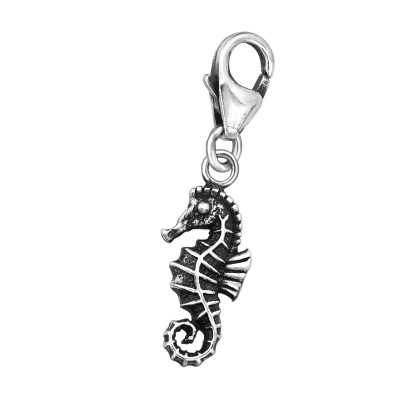 Silver Seahorse Clip on Charm