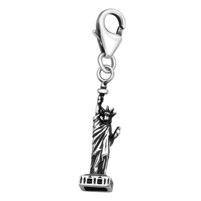 Silver Statue of Liberty Clip on Charm