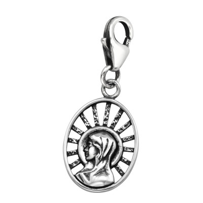 Silver Mary Clip on Charm
