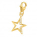 Silver Star Clip on Charm with Cubic Zirconia