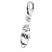 Silver Surfboard Clip on Charm with Crystal