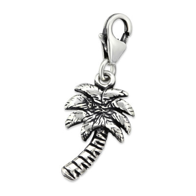 Silver Palm Tree Clip on Charm