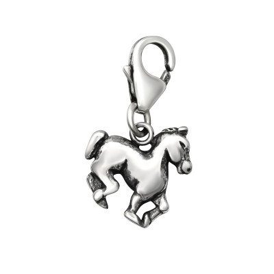 Silver Horse Clip on Charm