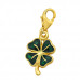 Silver Lucky Clover Clip on Charm with Epoxy
