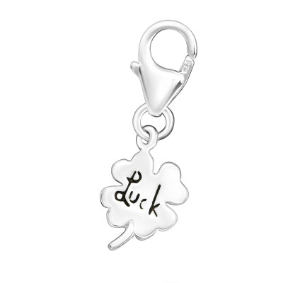 Silver Lucky Clover Clip on Charm