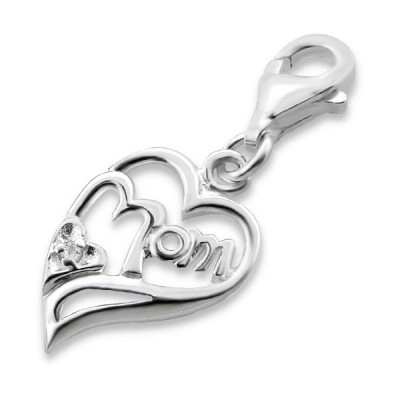 Heart Sterling Silver Clip on Charm