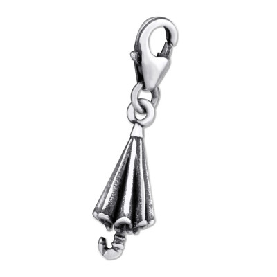 Silver Umbrella Clip on Charm