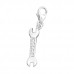 Silver Spanner Clip on Charm and Cubic Zirconia