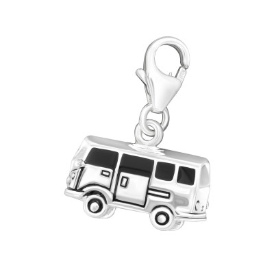 Silver Van Clip on Charm with Epoxy