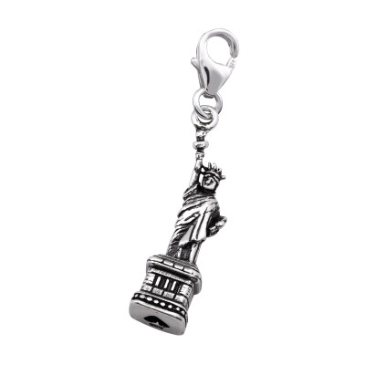 Silver Statue Of Liberty Clip on Charm