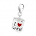 Silver Coffee Cup Clip on Charm