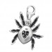 Spider Sterling Silver Clip on Charm with Cubic Zirconia