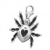 Spider Sterling Silver Clip on Charm with Cubic Zirconia