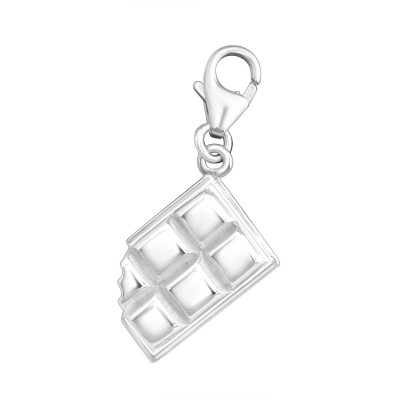 Silver Chocolate Bar Clip on Charm