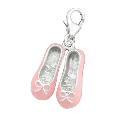 Silver Ballet Shoes Clip on Charm