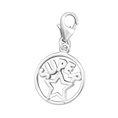 Silver Star Clip on Charm