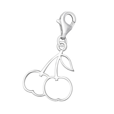 Silver Cherry Clip on Charm