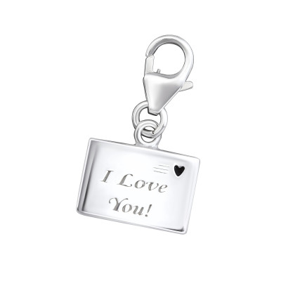 Silver Letter Clip on Charm