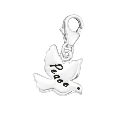 Silver Bird Clip on Charm