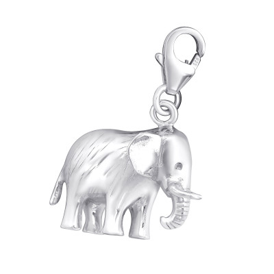 Silver Elephant Clip on Charm