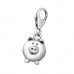 Silver Pig Clip on Charm