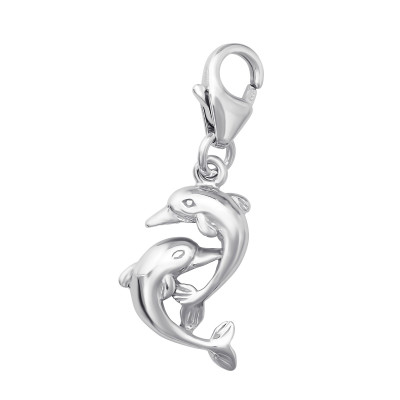 Dolphin Sterling Silver Clip on Charm