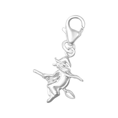 Witch Sterling Silver Clip on Charm