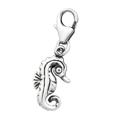 Silver Seahorse Clip on Charm