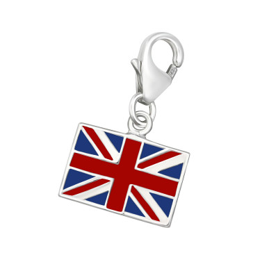 England Flag Sterling Silver Clip on Charm