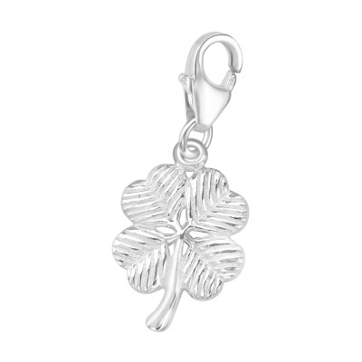 Silver Lucky Clover Clip on Charm