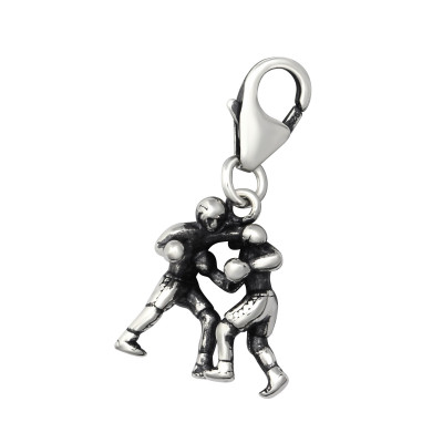 Boxer Sterling Silver Clip on Charm